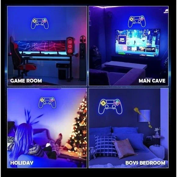 NEW Game Controller LED Light Neon Sign (Room Decor Teen Boy Wall Gamer Gaming - Picture 7 of 8